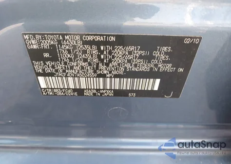 2010 Toyota Rav4 из США, поврежденный, VIN JTMZF4DV7A5024559